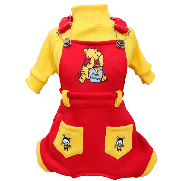 Jardineira Moletom Ursinho Pooh (SEM CAMISETA)