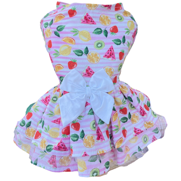 Vestido Frutinhas Listrada