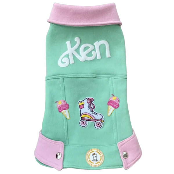 Jaqueta Moletom Ken Verde com Rosa