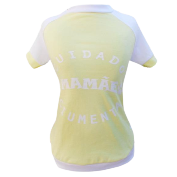 Camiseta Cuidado, Mamãe Ciumenta Amarela