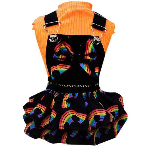 Jardineira Arco Íris Preto (SEM CAMISETA)