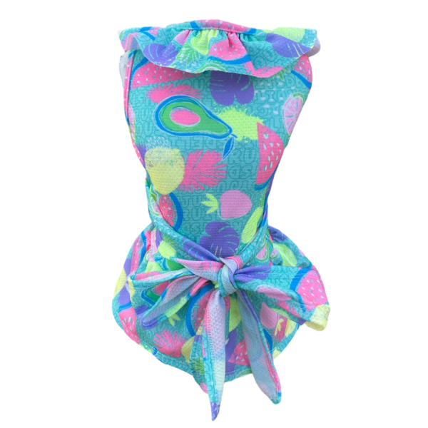 Vestido Laço Frutinhas Neon