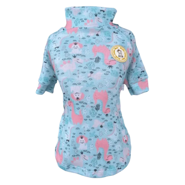 Camiseta Canelada Dino Azul