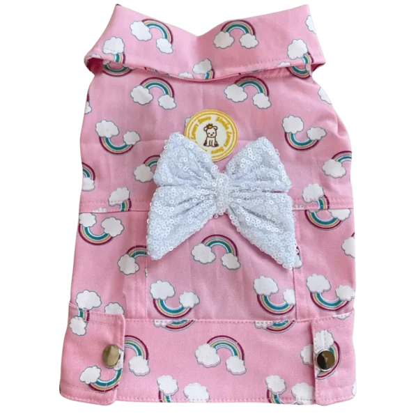 Jaqueta Cropped Arco Íris Rosa