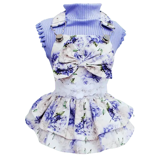 Jardineira Flor Lavanda (SEM CAMISETA)