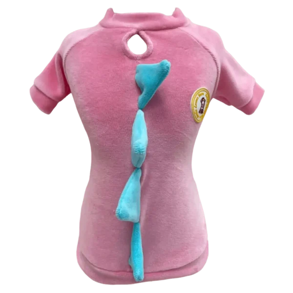 Camiseta Plush Dino Rosa com Tiffany