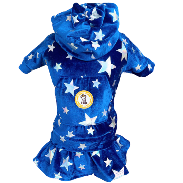 Conjunto Esporte Veludo Estrela Azul