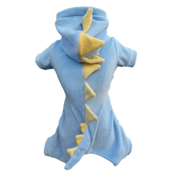 Pijama Plush Dino 4 Patas Azul com Amarelo