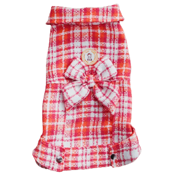 Jaqueta Tweed Laranja Laço