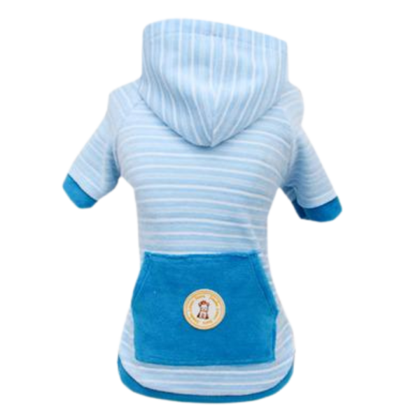 Moletom Plush Listrado Azul Bebê