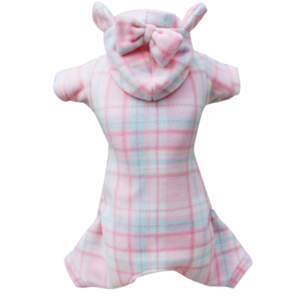 Pijama 4 Patas Soft Xadrez Rosa