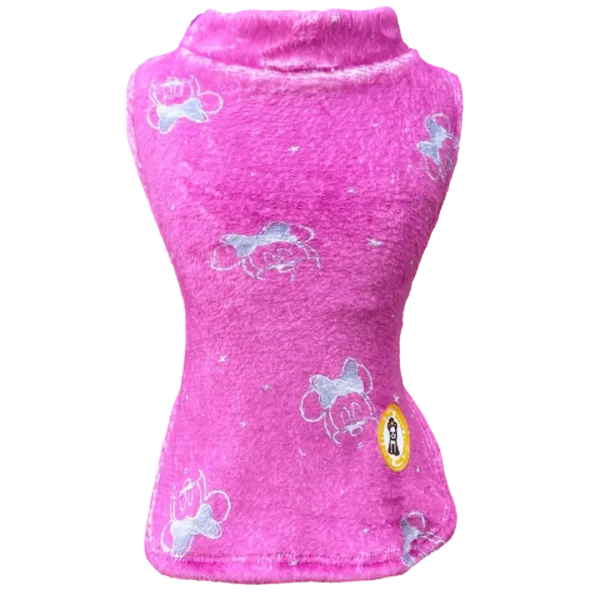 Colete Fleece Minnie Rosa com Prata