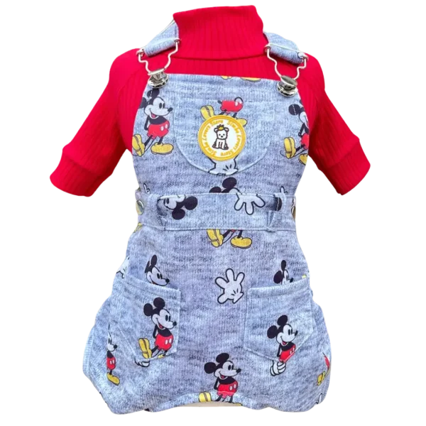 Jardineira Moletom Mickey Cinza Masc (SEM CAMISETA)