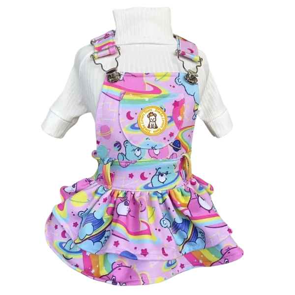 Jardineira Moletom Ursinhos Carinhosos Rosa Fem (SEM CAMISETA)