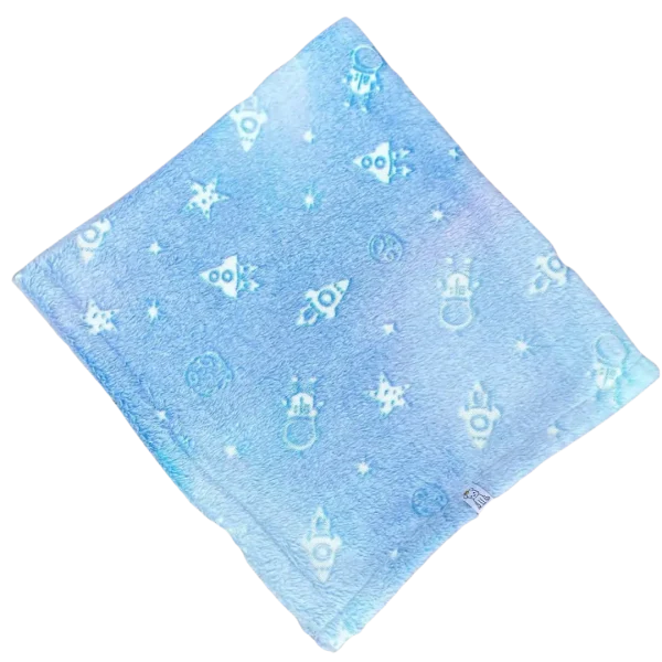 Manta Fleece Astronauta Azul Brilha no Escuro
