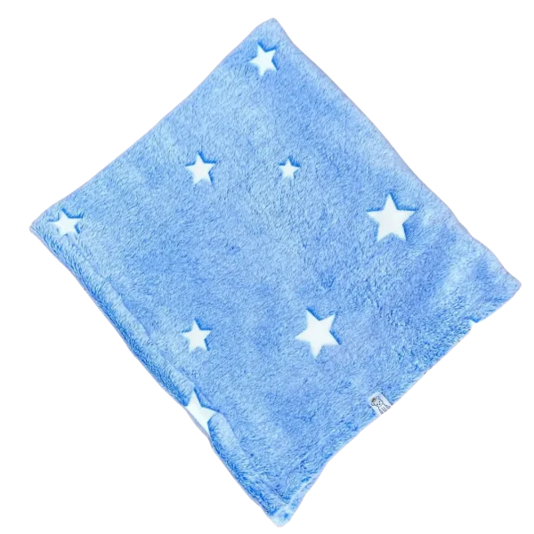 Manta Fleece Estrela Azul Brilha no Escuro