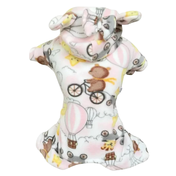 Pijama 4 Patas Soft Bichinhos Balão Rosa