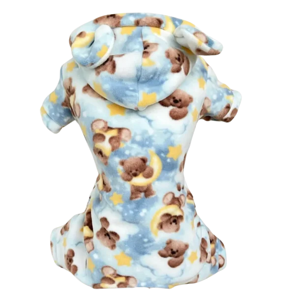 Pijama 4 Patas Soft Ursinho Lua Azul