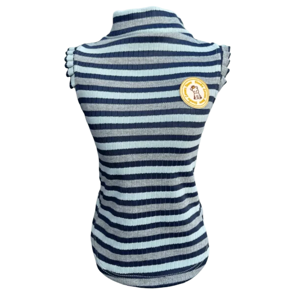 Regata Canelada Suedine Listrada Marinho Fem