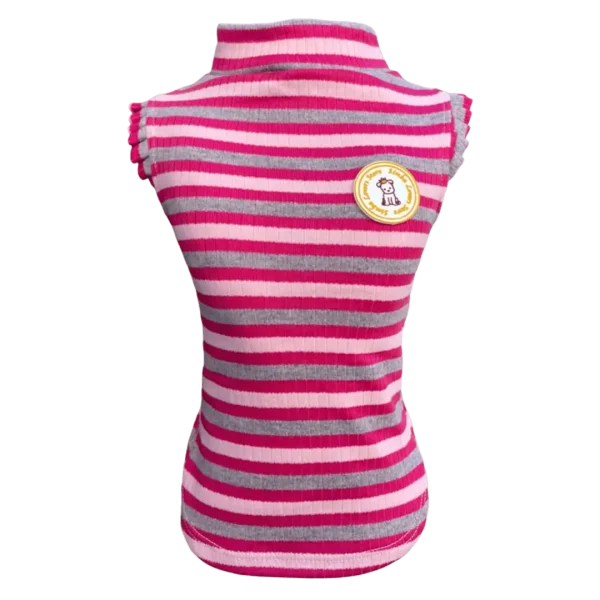 Regata Canelada Suedine Listrada Pink Fem