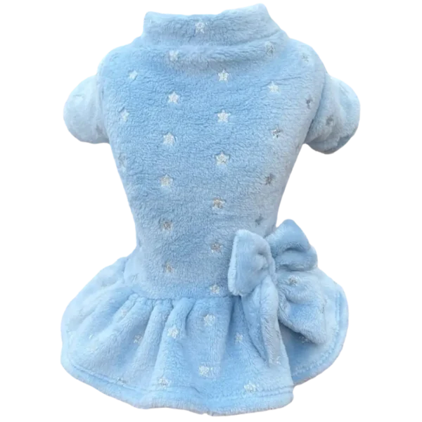 Vestido Fleece Estrela Azul