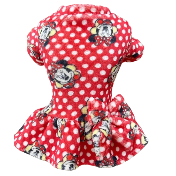 Vestido Fleece Minnie Vermelha