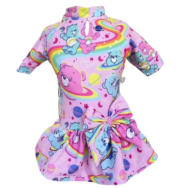 Vestido Moletom Ursinhos Carinhosos Rosa