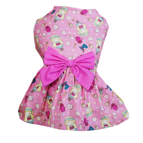 Vestido Alice no País das Maravilhas Rosa