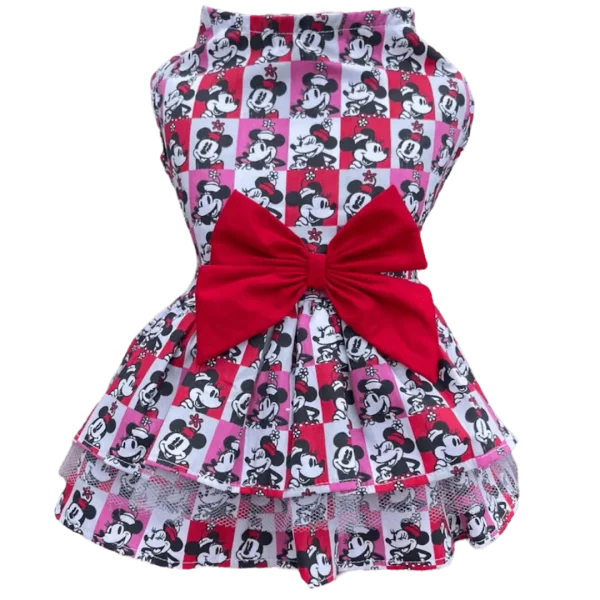 Vestido Mickey e Minnie Quadrados