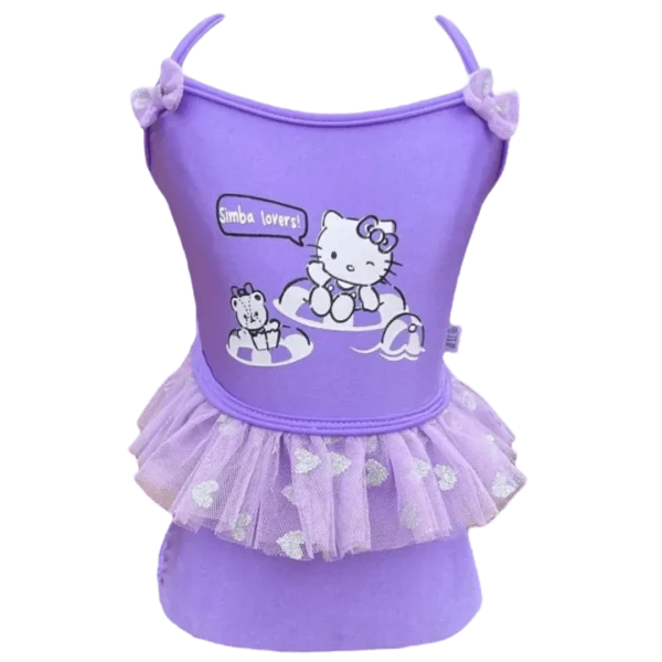 Maiô Hello Kitty Boia Lilás