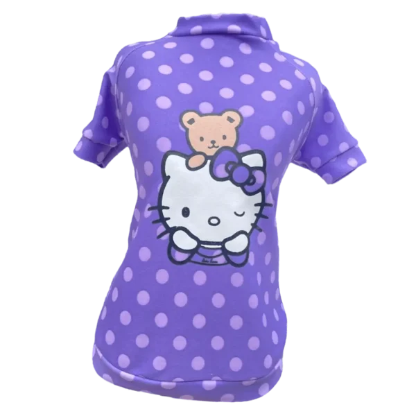 Camiseta UV Hello Kitty Bolinha Lilás