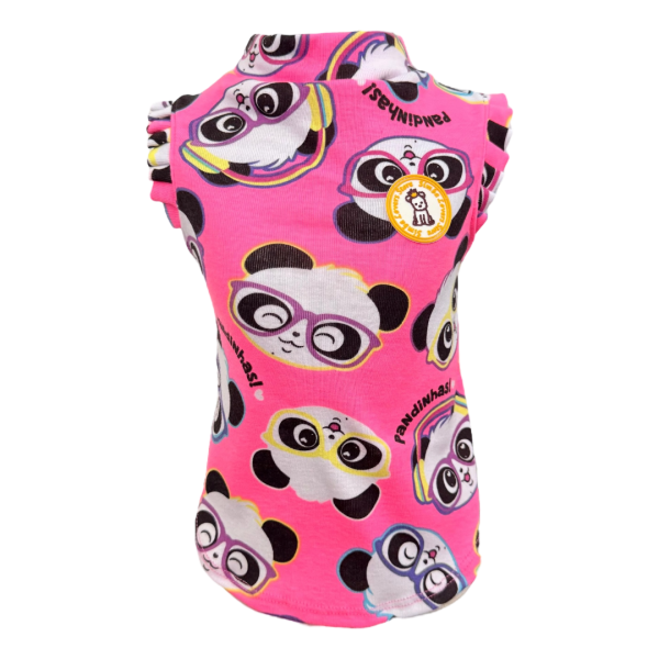 Regata Canelada Ribana Panda Rosa Neon Fem