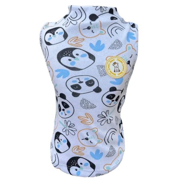 Regata Canelada Ribana Bichinhos com Azul Masc