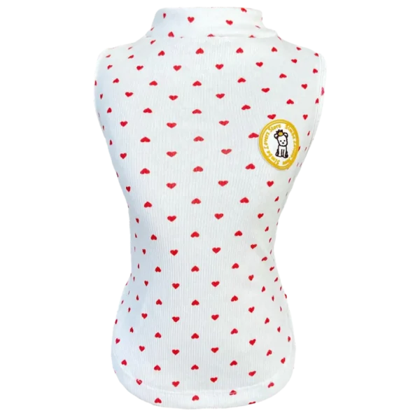 Regata Canelada Ribana Coração Vermelho Masc