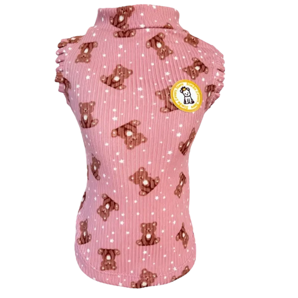 Regata Canelada Ursinho Bege Fem