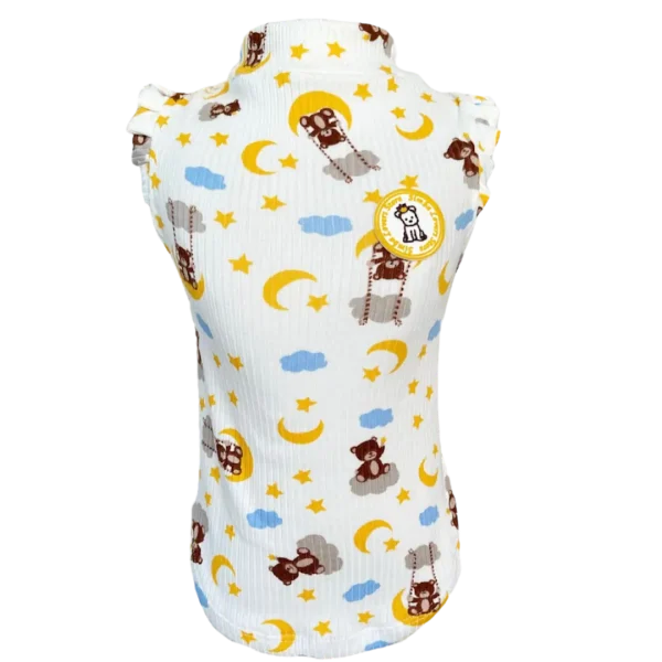 Regata Canelada Ursinho Lua Off Fem