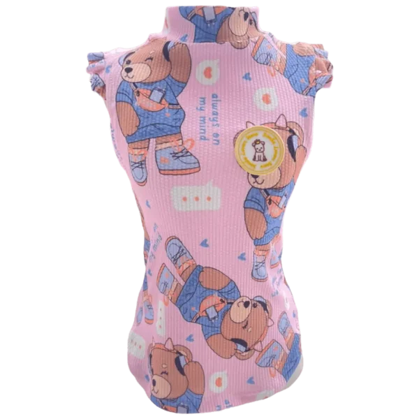 Regata Ursinho Rosa Bebê Fem