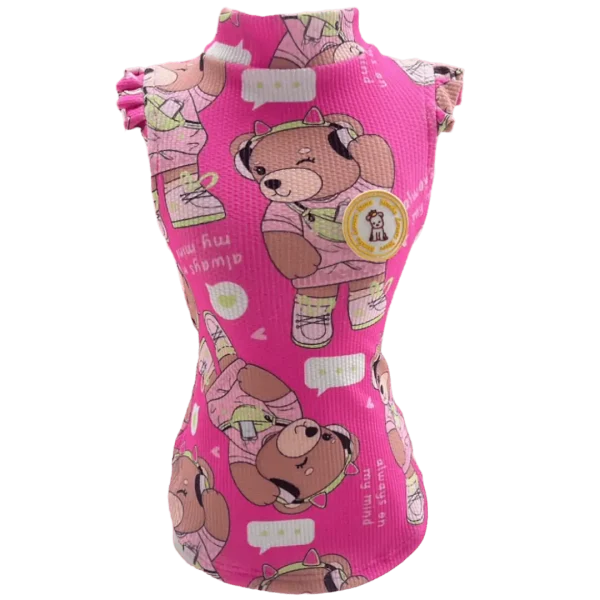 Regata Ursinho Rosa Chiclete Fem