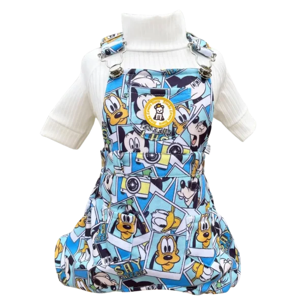 Jardineira Moletom Mickey Polaroid Masc (SEM CAMISETA)