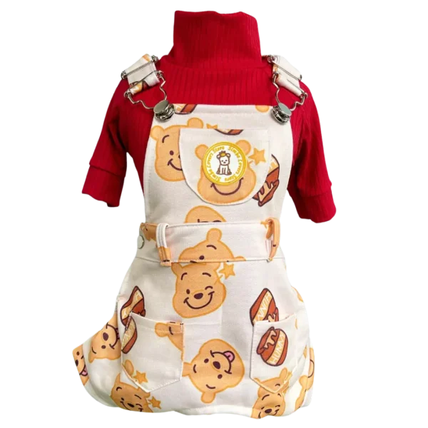 Jardineira Moletom Pooh Masc (SEM CAMISETA)