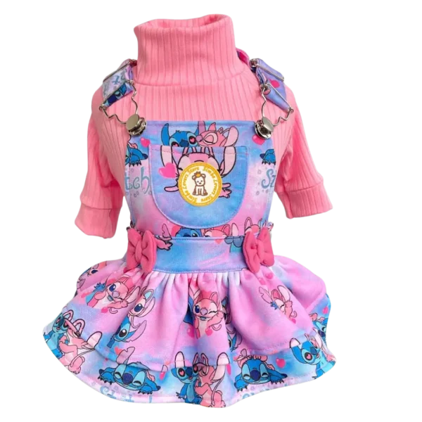 Jardineira Moletom Stitch Fem (SEM CAMISETA)