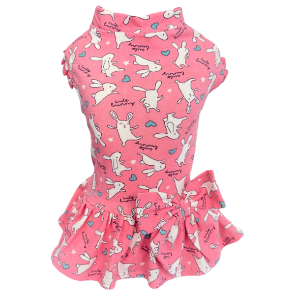 Vestido Coelho Rosa s/ Manga