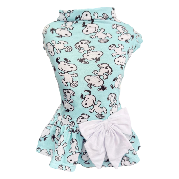 Vestido Snoopy Azul s/ Manga