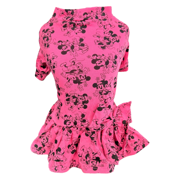 Vestido Mickey e Minnie Rosa
