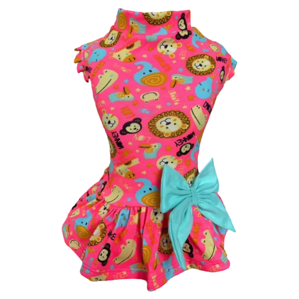 Vestido Bichinhos Pink s/ Manga