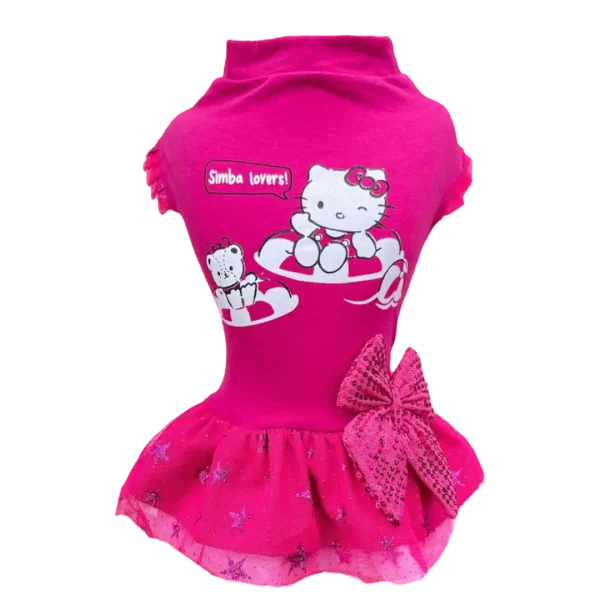 Vestido Hello Kitty Boia Rosa