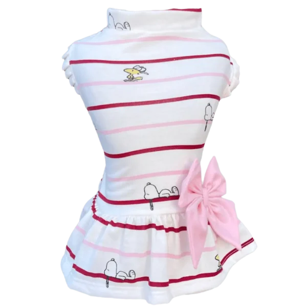 Vestido Snoopy Listras s/ Manga