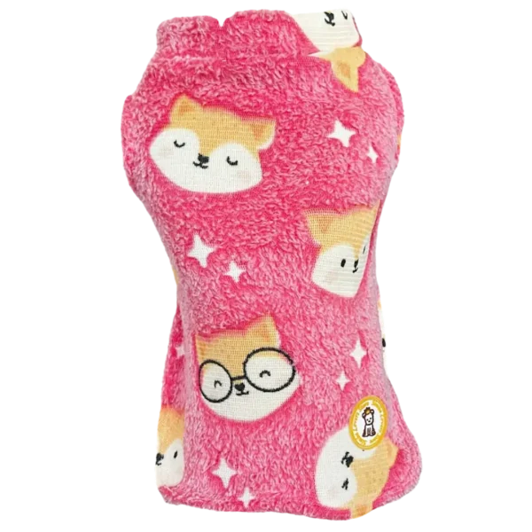 Colete Fleece Raposa Rosa Brilha no Escuro