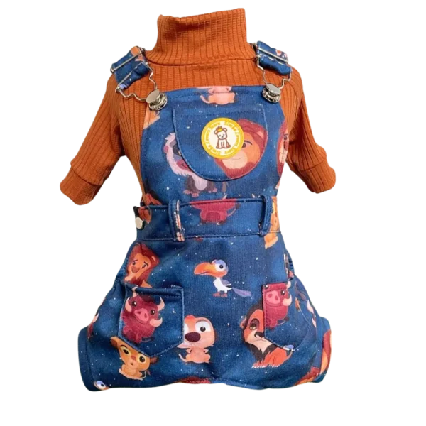 Jardineira Moletom Rei Leão Marinho Masc (SEM CAMISETA)