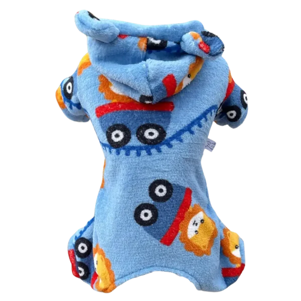 Pijama Fleece Leãozinho Azul Montanha Russa